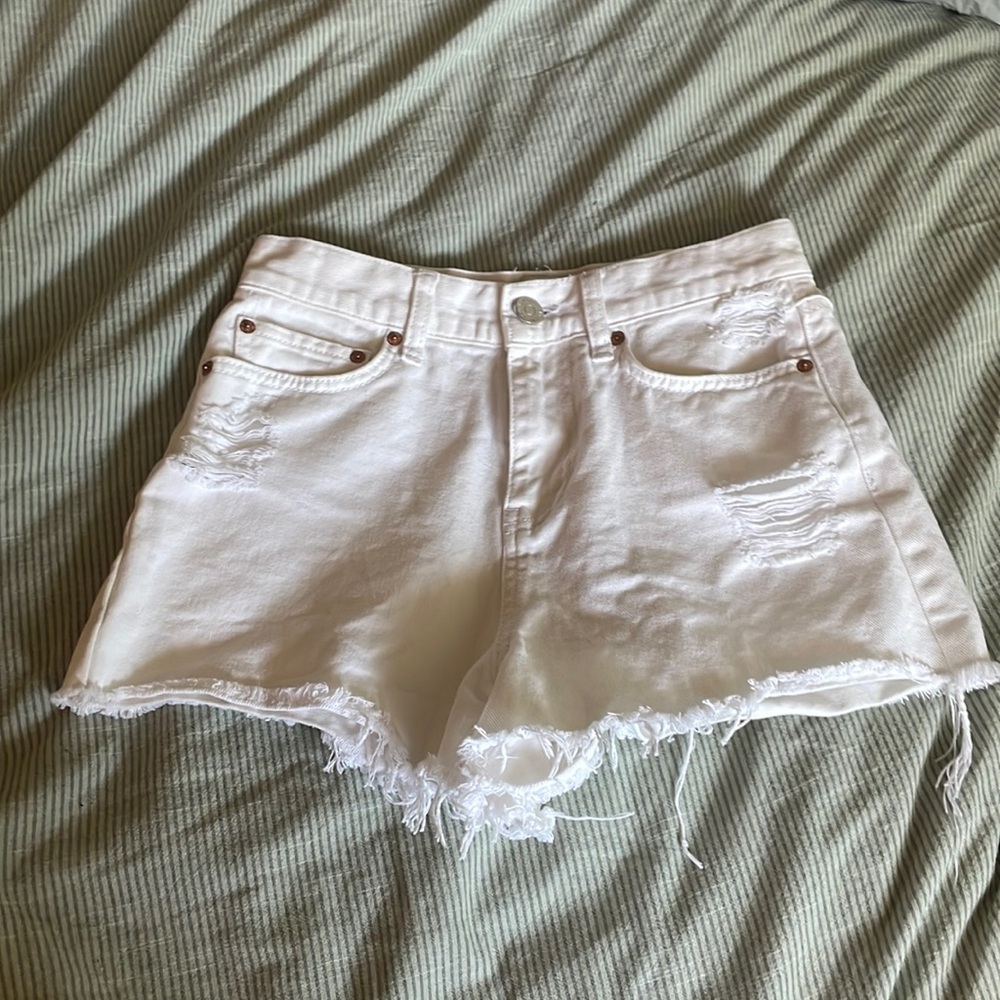 White Jean Shorts